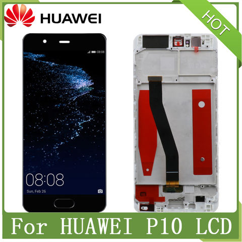 Для Huawei P10 5,1 дюймов 100% Оригинальный ЖК-дисплей сенсорный экран дигитайзер в сборе с рамкой VTR-L09 VTR-L10 VTR-L29 Замена ► Фото 1/6