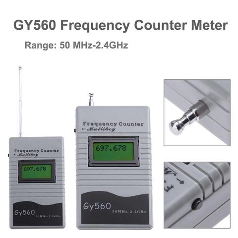 Цифровой счетчик частоты 7 значный ЖК-дисплей Дисплей для двухстороннее радио приемопередатчик GSM 50 МГц-2,4 ГГц GY560 счетчик частоты ► Фото 1/6