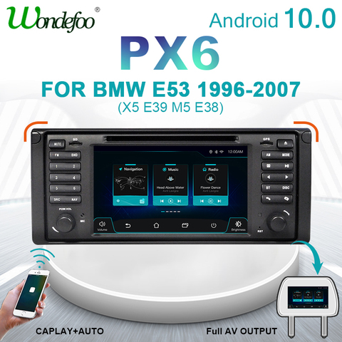 PX6 1DIN/1 DIN Android 10 автомобильное радио для BMW E53 E39 X5 авто радио аудио стерео android радио магнитола dvd gps NO 2din 2 DIN ► Фото 1/6