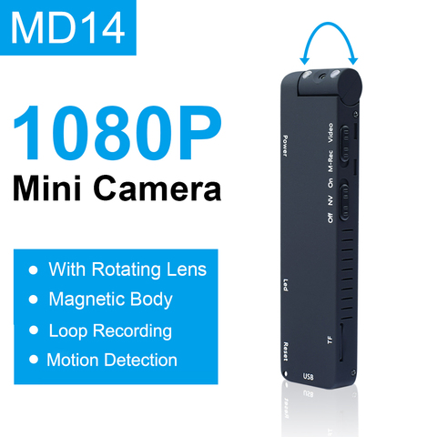 MD14L мини-камера 1080P микро-видеокамера HD ночное видение 1080P Воздушные виды спорта Smart DV Голосовая Спортивная микро-камера ► Фото 1/6