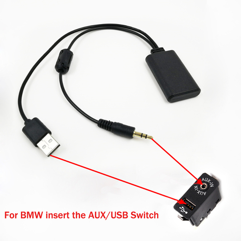 Biurlink 2022 универсальный автомобильный беспроводной Bluetooth-приемник USB 3,5 мм Aux медиа Bluetooth 5,0 музыкальный плеер аудио адаптер для BMW ► Фото 1/6