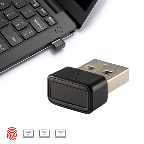 Мини USB считыватель отпечатков пальцев для Windows 7, 8, 10, hello Touch, мультибиометрический ключ безопасности, черный корпус из АБС-пластика ► Фото 1/4