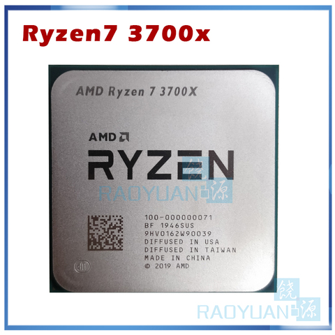 Процессор AMD Ryzen 7 3700X R7 3700X 3,6 ГГц 7NM L3 = 32M 100-000000071 Восьмиядерный шестнадцатипоточный процессор разъем AM4 ► Фото 1/1