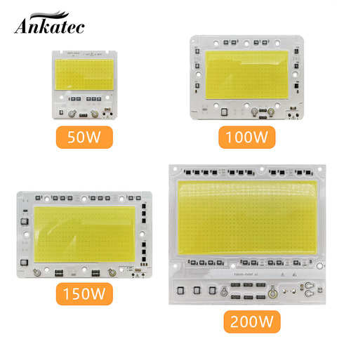 Светодиодный прожектор, чип COB, 50 Вт, 100 Вт, 150 Вт, 200 Вт, AC110V,AC220V, светильник, модуль, бесплатная доставка, холодный белый/теплый белый ► Фото 1/6