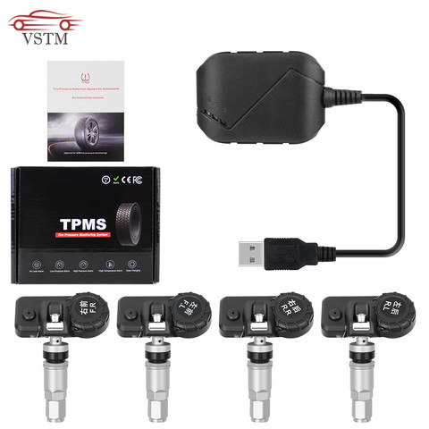 USB Android TPMS автомобильный датчик давления в шинах с 4 внешними датчиками 116 psi система мониторинга сигнализации 5 в Беспроводная передача TPMS ► Фото 1/6