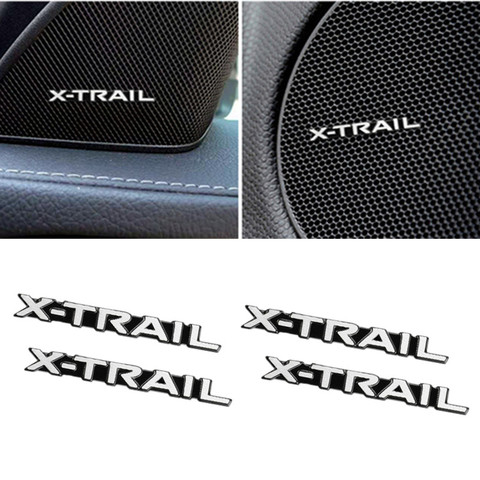 Аксессуары для Nissan X-TRAIL XTRAIL T30 T31 T32 2013-2022, 3D алюминиевый динамик, стерео динамик, значок, эмблема, наклейка, 4 шт. ► Фото 1/5