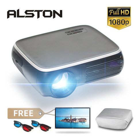 ALSTON M8S Full HD 1080P проектор 4K 7000 люмен кинотеатр проектор Beamer Android WiFi Bluetooth hdmi VGA AV USB с подарком ► Фото 1/6