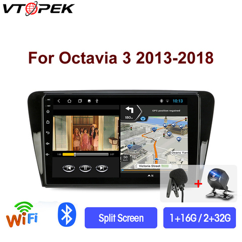 Мультимедийная магнитола Vtopek для Skoda Octavia 3 A7 2013-2022, стерео-система на Android, с видеоплеером, GPS, 4G + WiFi, видеоплеером, типоразмер 2 din ► Фото 1/6