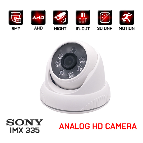 1080P аналоговые hd камеры SONY IMX323/335 2MP/5MP cctv видео наблюдения безопасности Крытый Купол ahd камера для дома инфракрасная ночь ► Фото 1/6