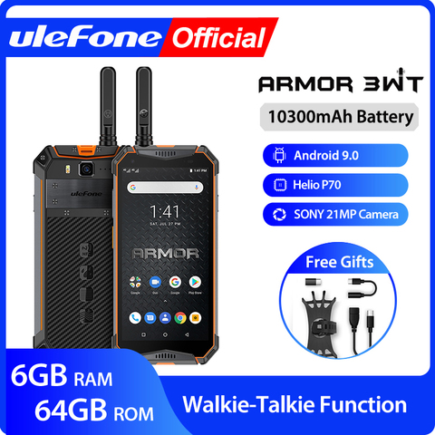 Рация Ulefone Armor 3WT повышенной яркости, Android 9,0, 6 ГБ, 64 ГБ, 10300 мАч, NFC, 4G, смартфон Globalvision ► Фото 1/6