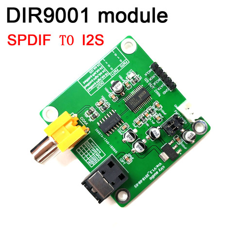 Модуль DYKB DIR9001, оптоволоконный коаксиальный приемник SPDIF к I2S, выход 24 бит, 96 кгц, выделенный для DAC ► Фото 1/3