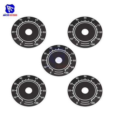 5 шт./лот Rheostat переменный трансформатор поворотный потенциометр управления 0-100 циферблат лицевой пластины весы лист ► Фото 1/3