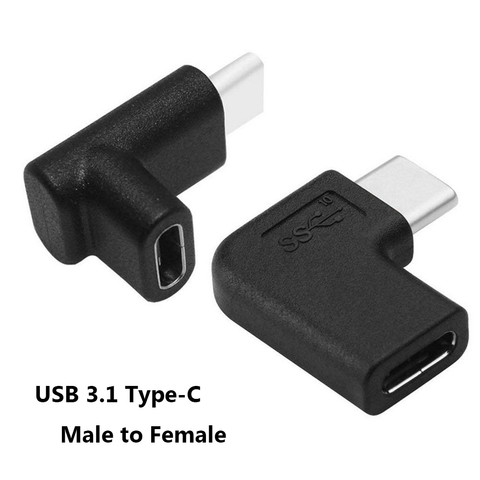 Адаптер для смартфона Samsung, Huawei, USB 3,1 Type C с прямым углом 90 градусов, переходник с разъемом «Папа-мама» и «Папа-мама» для смартфонов Samsung Huawei ► Фото 1/1