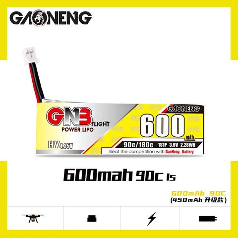 5 шт. аккумулятор Gaoneng GNB 600 мА/ч, 3,8 V 1S 90C/180C HV 4,35 V светильник Вес Lipo Батарея PH2.0 разъем для Emax Tinyhawk Kingkong LDARC TINY7 ► Фото 1/6