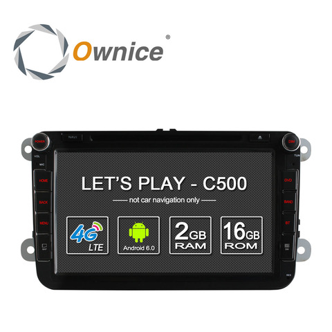 Автомобильный DVD-плеер Ownice C500, проигрыватель на Android 6,0, с 4G, SIM, LTE, радио, 2DIN, для VW Golf mk6, 5, Polo, Jetta, Tiguan, Passat B6, 5 cc, skoda octavia, 8 дюймов ► Фото 1/6