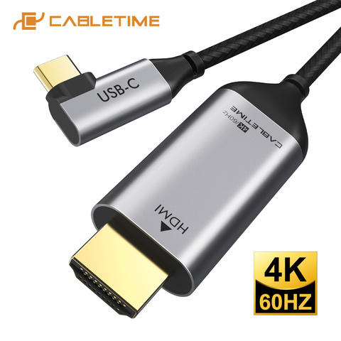 Кабель CABLETIME USB C HDMI Type C к HDMI Thunderbolt 3 4K 60 Гц для Huawei MacBook Samsung Galaxy S8 + компьютерный ноутбук C030 ► Фото 1/6