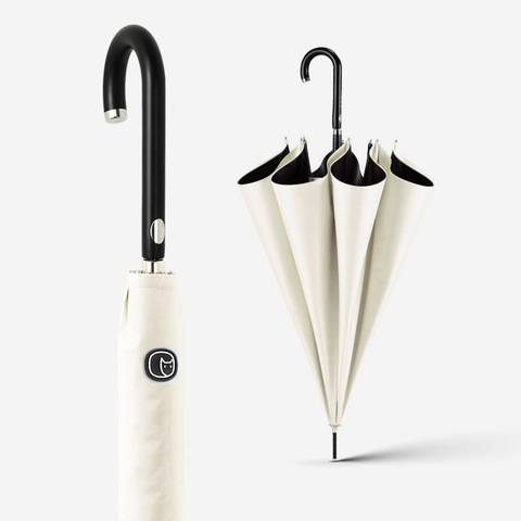 Зонт женский длинный ветрозащитный из стеклопластика, 8 ребер, UPF50 + ► Фото 1/6