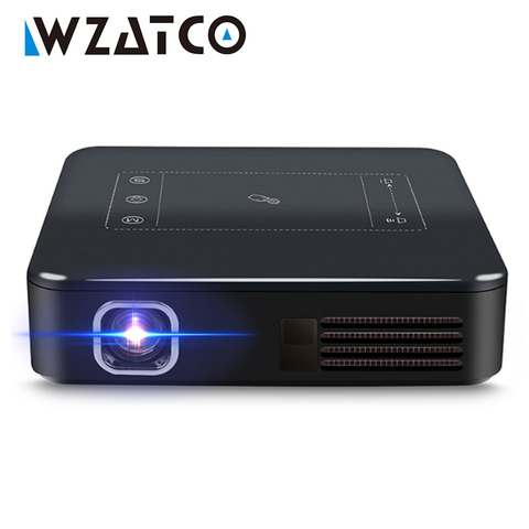 WZATCO D13 Android 7,1 мини карманный проектор 4K Smart Pico DLP портативный светодиодный WIFI Встроенный аккумулятор домашний кинотеатр проектор ► Фото 1/1