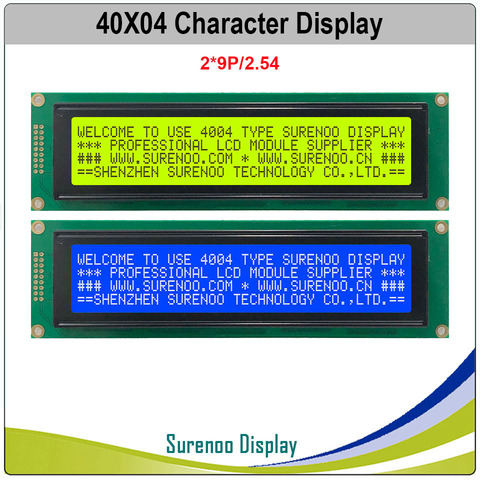 404 40X4 4004 символьный ЖК-модуль, экран LCM, желтый, зеленый, синий со светодиодный Ной подсветкой, встроенный контроллер SPLC780D ► Фото 1/3