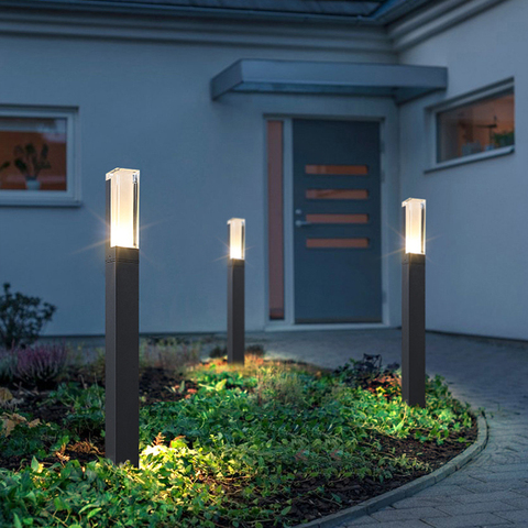 Наружный водонепроницаемый IP65 10 Вт Светодиодный светильник для газона новый стиль алюминиевый столб садовый путь квадратный пейзаж лужайк... ► Фото 1/6