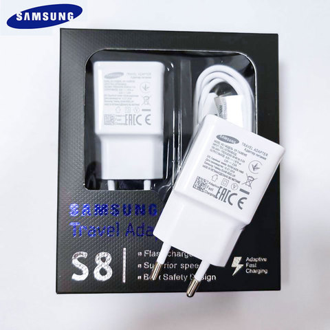 Samsung Быстрое Зарядное устройство usb зарядное устройство адаптер 9V 1.67A Быстрая Зарядка Тип C кабель для Galaxy A30 A40 A50 A70 A60 S8 S9 Plus note 8 9 ► Фото 1/6