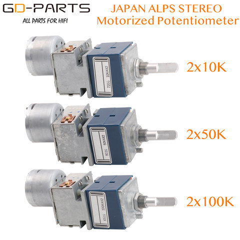 Двойной 2*10K 2*50K 2*100K стерео ALPS RK27 механизированный потенциометр дистанционное управление громкостью звуком для винтажного трубчатого усили... ► Фото 1/6