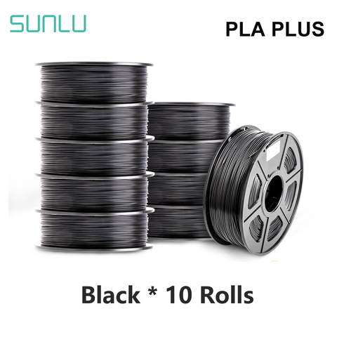 Нить для 3D-принтера SUNLU PLA PLUS, 10 кг, Filamen pla + 10 шт., 1 кг в рулоне, 1,75 мм-/+ 0,02 мм, нить для экструдера, 3d-ручка ► Фото 1/6
