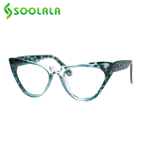 Женские очки для чтения SOOLALA, очки для зрения кошачий глаз с леопардовым принтом, очки для пресбиопии, от 0,5 до 4,0 ► Фото 1/6