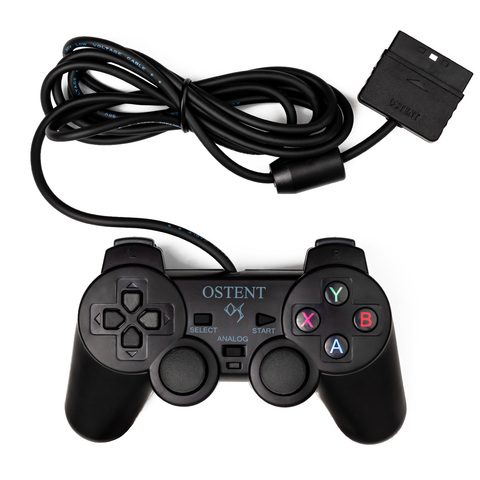 Проводной аналоговый контроллер OSTENT, геймпад, джойстик для Sony Playstation PS2 PS1 PS One PSX, консоль с двойной вибрацией ► Фото 1/5