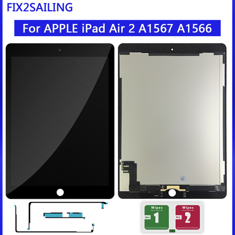 ЖК-дисплей 9,7 дюйма для Apple iPad 6, Air 2, A1567, A1566, 9,7 дюйма, 100% дюйма, класс AAA +, ЖК-дисплей, детали для замены ► Фото 1/6