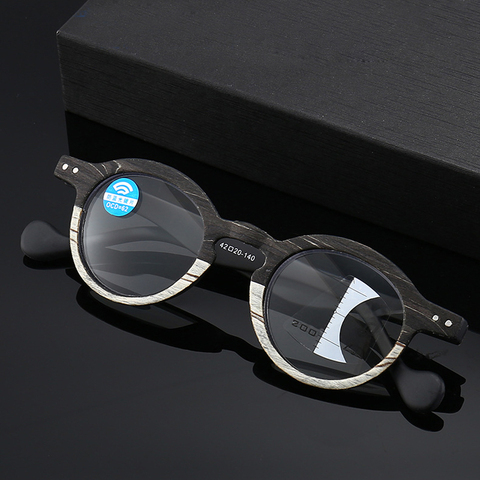 Очки Seemfly для чтения с текстурой древесины для мужчин и женщин, прогрессивные многофокальные очки для дальнозоркости с защитой от сисветиль... ► Фото 1/6