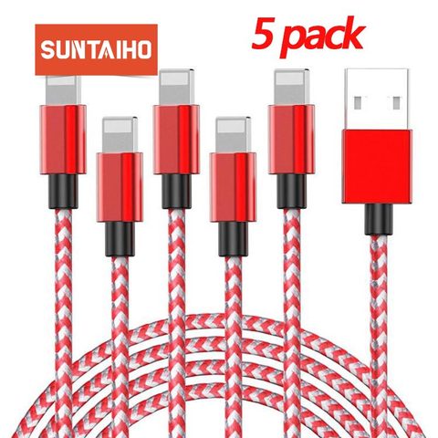 USB-кабель Suntaiho для iPhone, зарядный кабель 11 XR 7plus XS X 11 Pro Max 8 7 6 6s 5 5s 2.4A, быстрое зарядное устройство, USB-кабель для телефона ► Фото 1/6