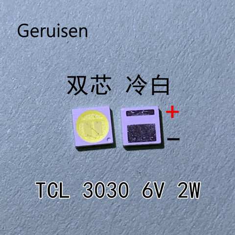 50 шт. светодиодная подсветка TCL 2 Вт 3030 6 в холодный белый 80-90 лм приложение для телевизора Новый PCT EMC СВЕТОДИОДНЫЙ ► Фото 1/2