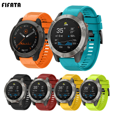 Ремешок для смарт-часов FIFATA, ремешок для Garmin Fenix 6 6S 6X 5X 5 5S 3 3HR Forerunner 935 945, быстросъемный силиконовый браслет ► Фото 1/6