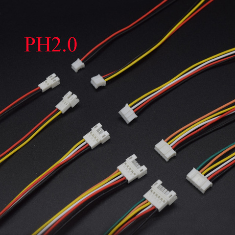 10 пар Micro JST PH 2,0 2P 3P 4P 5P 6PIN Штекерный разъем, гнездовой разъем с проводными кабелями 200 мм ► Фото 1/6