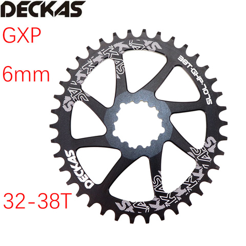 Deckas овальная Звездочка 6 мм офсетное прямое Крепление для Sram GXP XX1 Eagle X01 X1 X0 X9 32T 34T 36 38 MTB дорожный велосипед 6 мм ► Фото 1/6