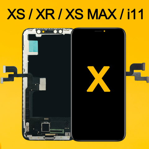 ЖК-экран для iphone X, ЖК-дисплей с дигитайзером сенсорного экрана в сборе для iPhone X, XS Max, OLED ► Фото 1/6