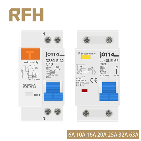 DPNL 1P + N 16A/20A/25A/32A/63A 230V 220V 50 Гц/60 Гц остаточный ток выключателя с по току и защита от протечек RCBO ► Фото 1/4