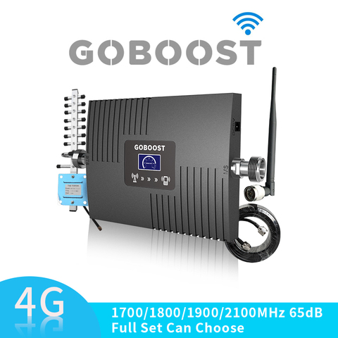 Усилитель сигнала 4G с ЖК-дисплеем, FDD LTE AWS 1700 2100 МГц, диапазон 4 65Дб, усилитель сигнала, ретранслятор AWS 1700 МГц ► Фото 1/6