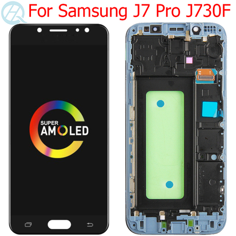 Оригинальный J7 Pro дисплей для Samsung Galaxy J7 Pro 2017 ЖК-дисплей с рамкой AMOLED 5,5 