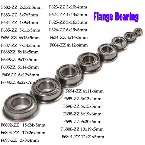 1 шт. F682ZZ F683ZZ F684ZZ F685ZZ to F6803ZZ Миниатюрный фланцевый подшипник с глубоким желобом, тонкие стеновые металлические экранированные фланцевые шари... ► Фото 1/6