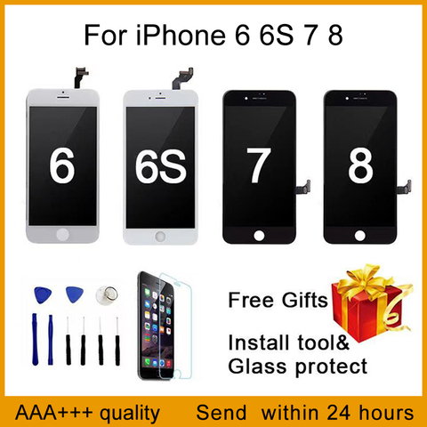 Отличное качество AAA + + + для iPhone 7 ЖК-экран Diaplay 100% без битых пикселей Замена Pantalla для iPhone 6 6S 7 8 Plus X LCD ► Фото 1/6