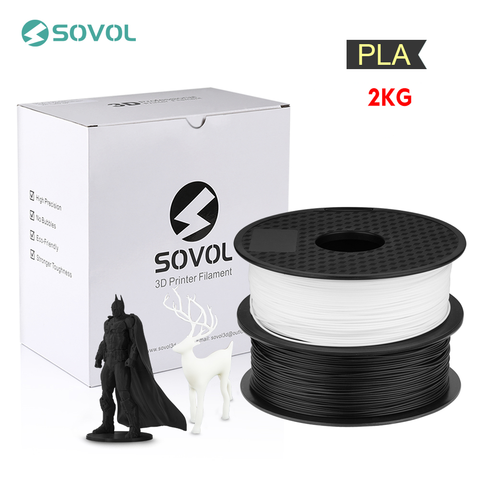 Нить для 3D-принтера 2 кг/лот Sovol, 1,75 мм нить из пла, материал для 3d-печати, точность размеров +/-0,02 мм, Impresora 3D ► Фото 1/6