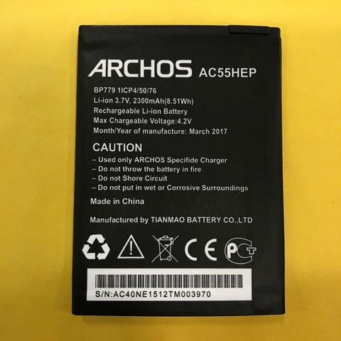MLLSE AC55HEP Батарея для ARCHOS 55 Helium Plus/гелиевые + BSF20 мобильный телефон ► Фото 1/2