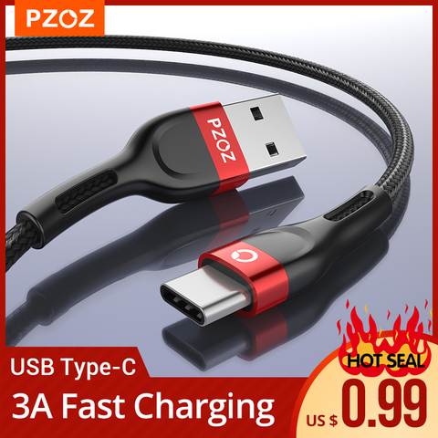 PZOZ usb type c быстрая зарядка провод для зарядки Тип-c кабели для мобильных телефонов шнур для зарядки для xiaomi mi 10 9 a3 redmi Note 9s 8 K30 pro samsung S10 S9 plus Nnote 10 ... ► Фото 1/6