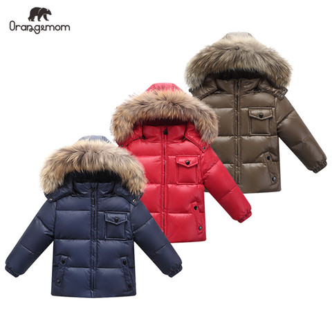 2022 new Orangemom official store kids winter clothes duck down boys girls jackets infant boy coats children's jackets clothing ► Фото 1/6