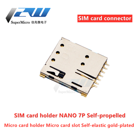 Самостоятельное воспроизведение Nano-SIM-карты 7P Micro держатель для карт Micro слот для карт самостоятельное воспроизведение позолоченная Nano SIM ► Фото 1/3