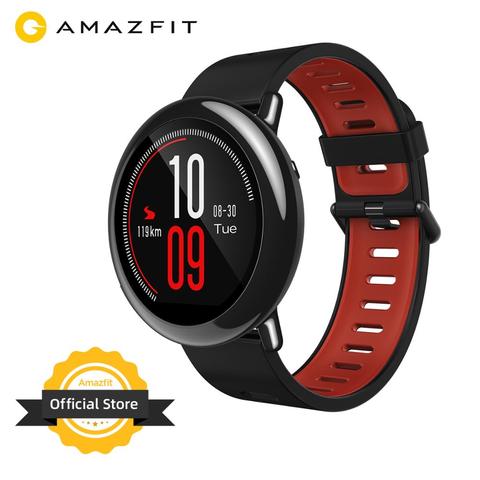 Оригинальные Смарт-часы Amazfit Pace Amazfit, умные часы с Bluetooth, уведомлением, GPS, информацией, пульсометром для Android ► Фото 1/5