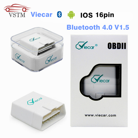 Диагностический сканер Viecar ELM327 V1.5, Bluetooth 4,0, для Android/IOS/ПК, OBD2, сканер кодов ELM 327 1,5 OBDII ► Фото 1/6