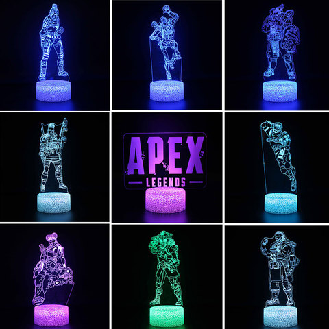 APEX Legends Hero Red Dead выкуп 2 фигурки аниме светильник для детей 3D акриловый светодиодный ночник Иллюзия настольная лампа подарки ► Фото 1/6